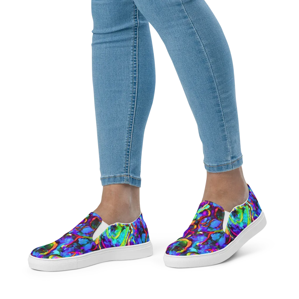 Molten Chromatics on Women's Slip-On Canvas Shoes — Front