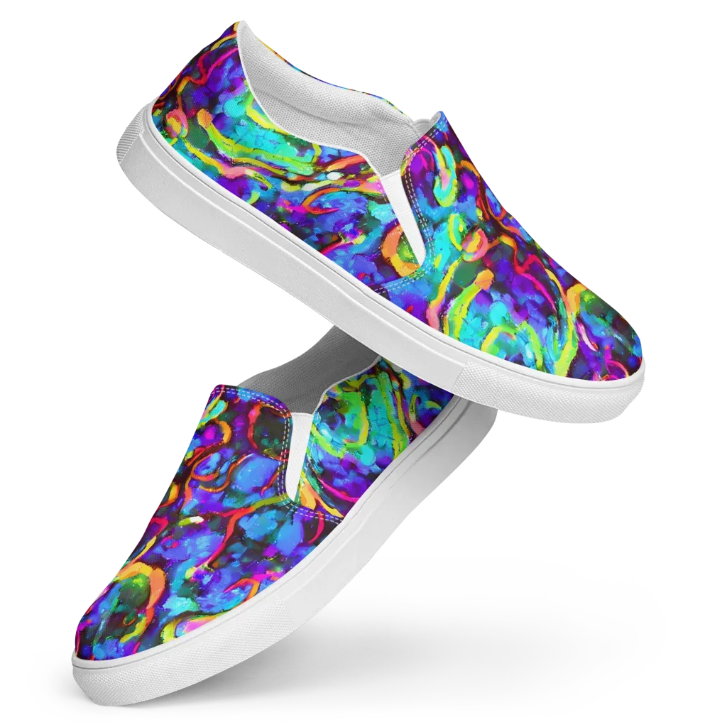 Molten Chromatics on Women's Slip-On Canvas Shoes — Front