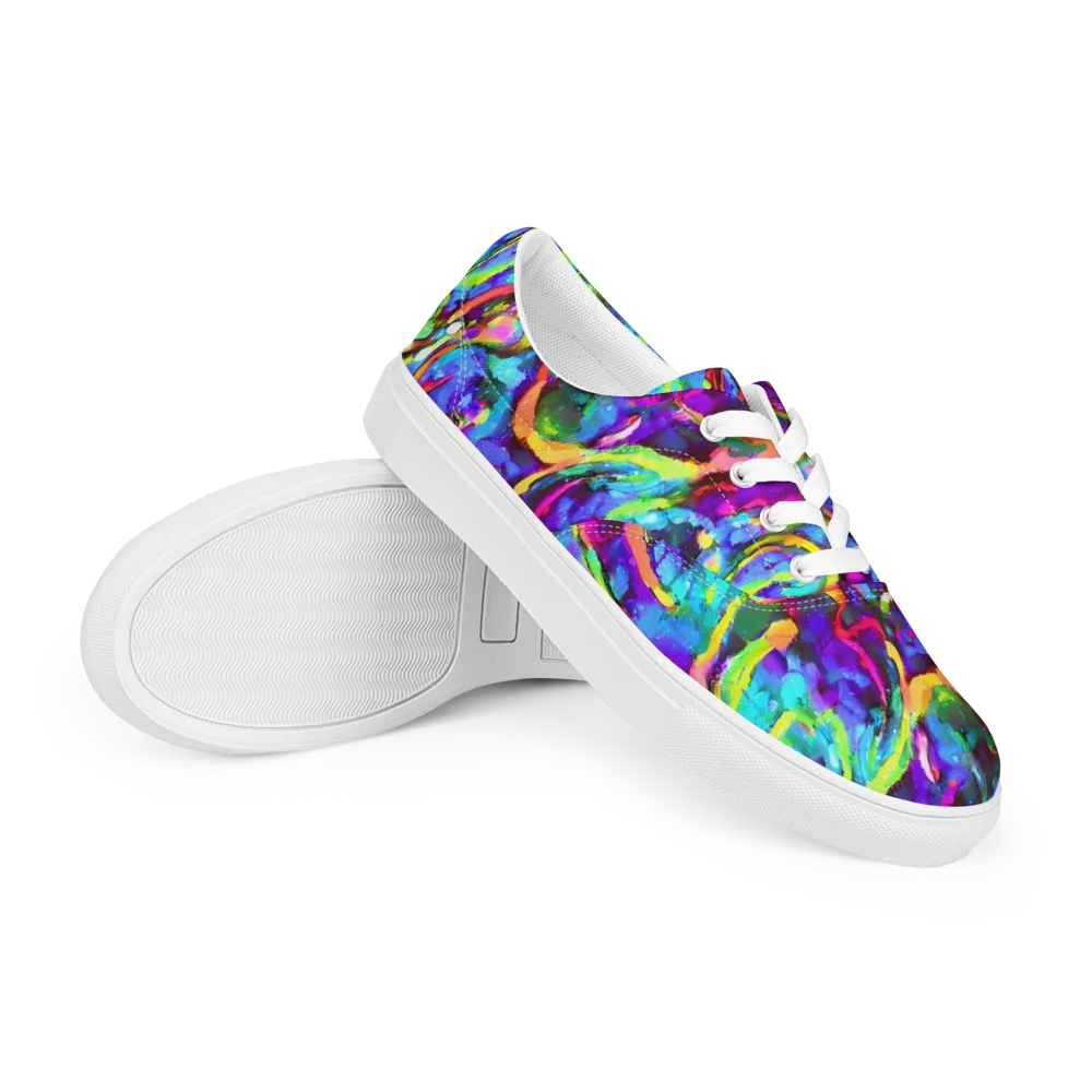 Molten Chromatics on Men's Lace-Up Canvas Shoes — Right Front