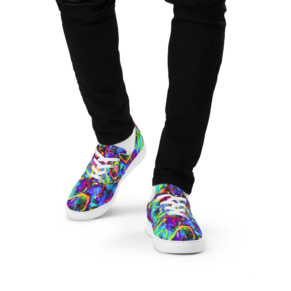 Molten Chromatics on Men's Lace-Up Canvas Shoes — Front