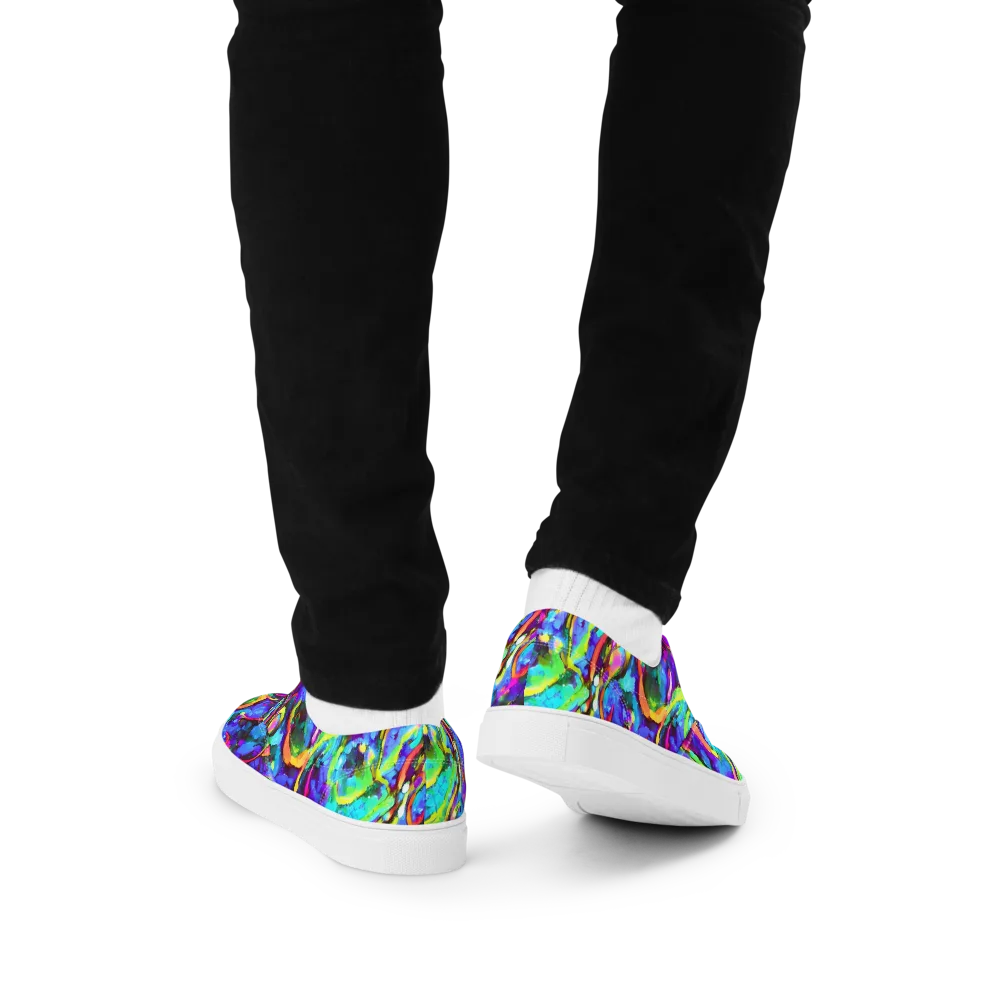 Molten Chromatics on Men's Lace-Up Canvas Shoes — Back