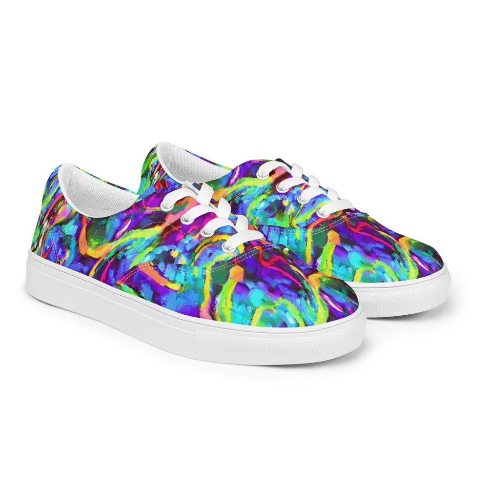 Molten Chromatics on Men's Lace-Up Canvas Shoes — Right Front