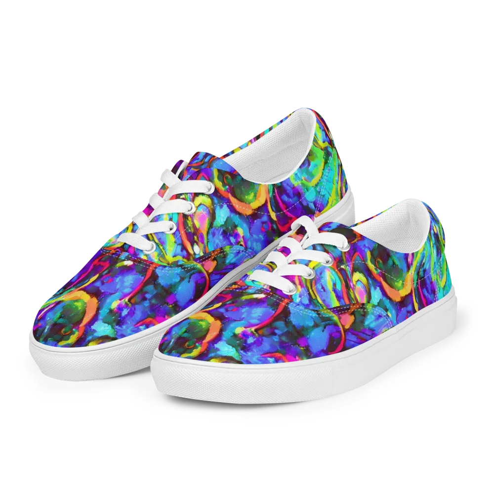 Molten Chromatics on Men's Lace-Up Canvas Shoes — Left Front