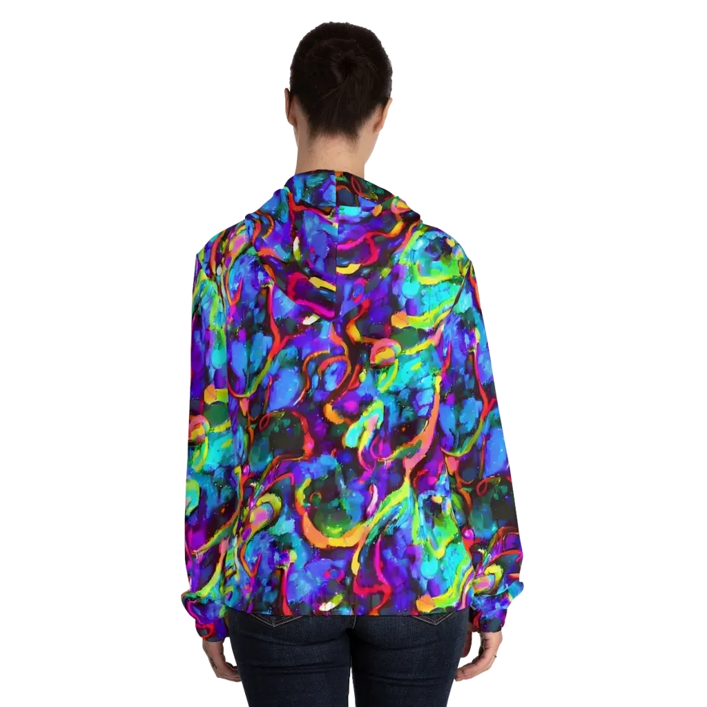 Molten Chromatics on Women's Full-Zip Hoodie — Back On Person