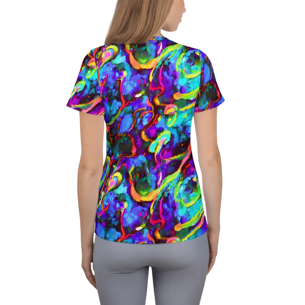 Molten Chromatics on Women's Athletic T-Shirt — Back
