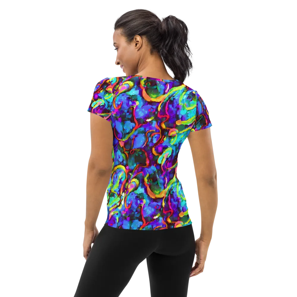 Molten Chromatics on Women's Athletic T-Shirt — Back
