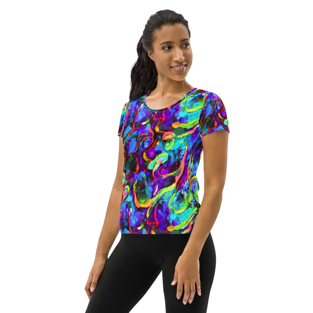 Molten Chromatics on Women's Athletic T-Shirt — Left