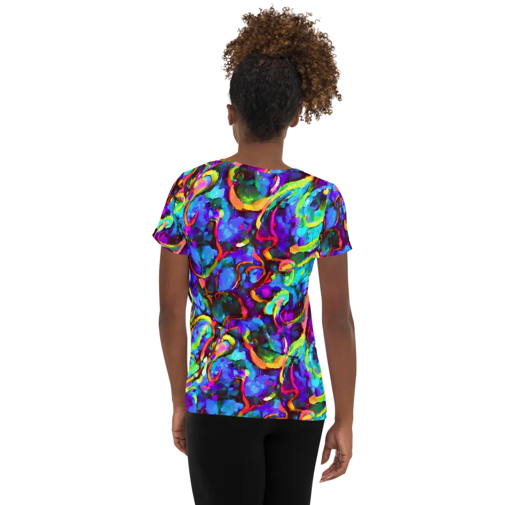 Molten Chromatics on Women's Athletic T-Shirt — Back