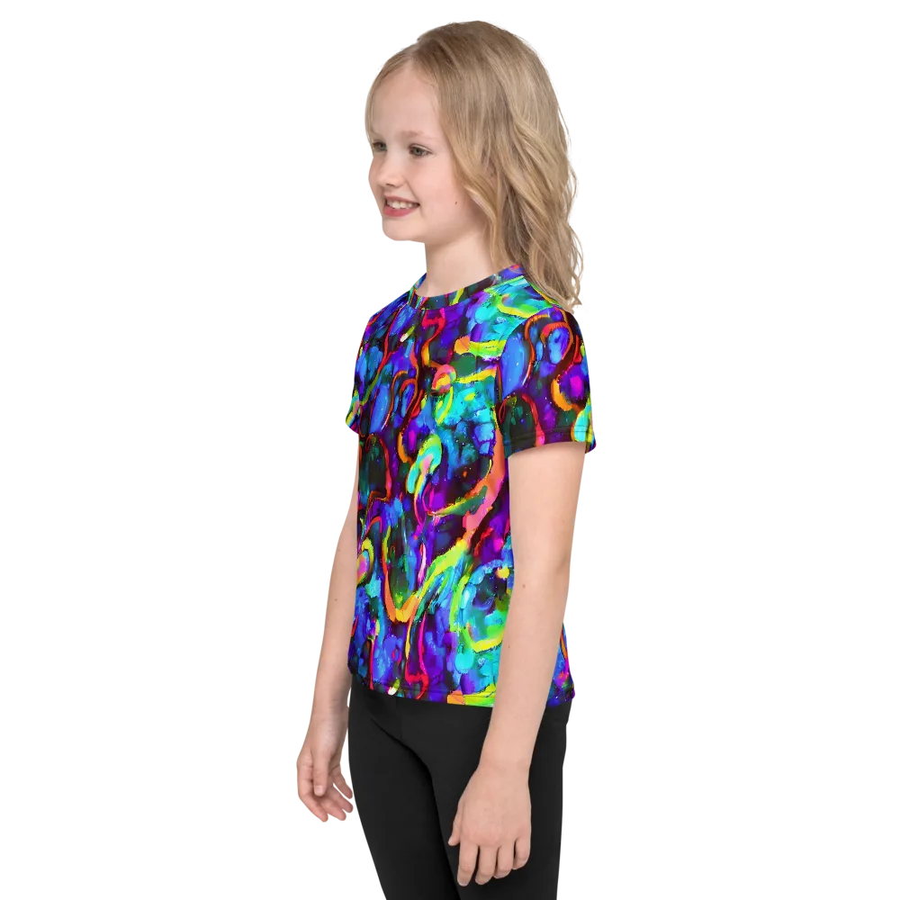 Molten Chromatics on Kids Crew Neck T-Shirt — Left