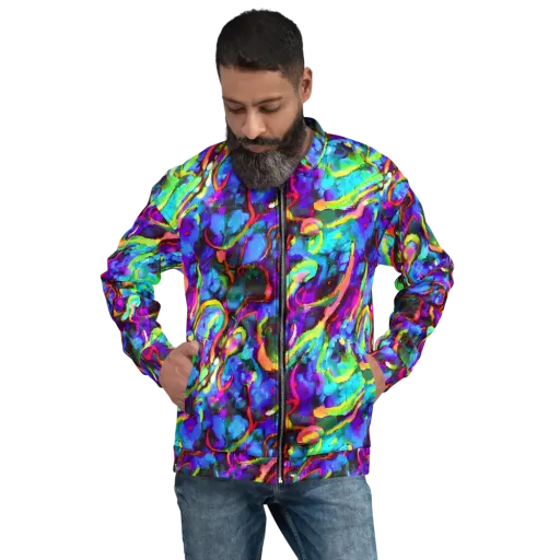 Molten Chromatics on a Bomber Jacket