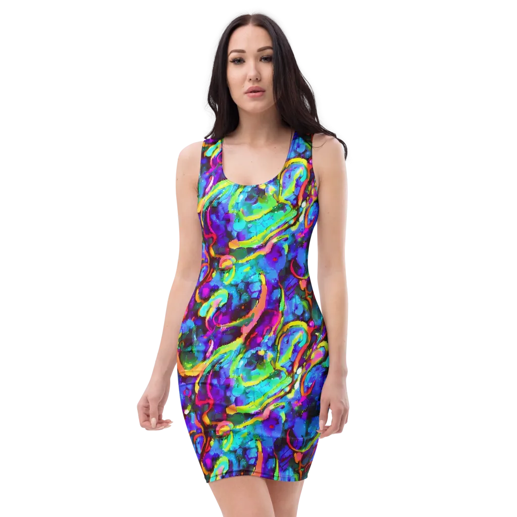 Molten Chromatics on Bodycon Dress — Front
