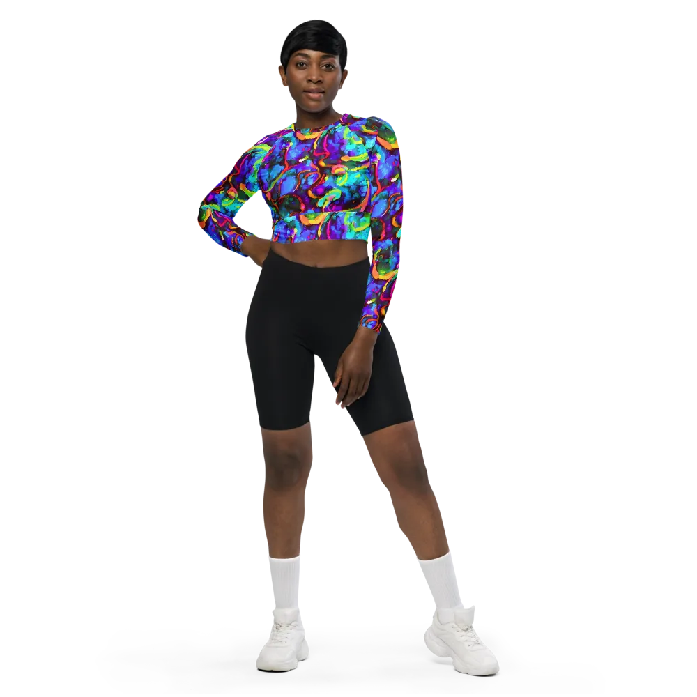 Molten Chromatics on Long Sleeve Crop Top — Front
