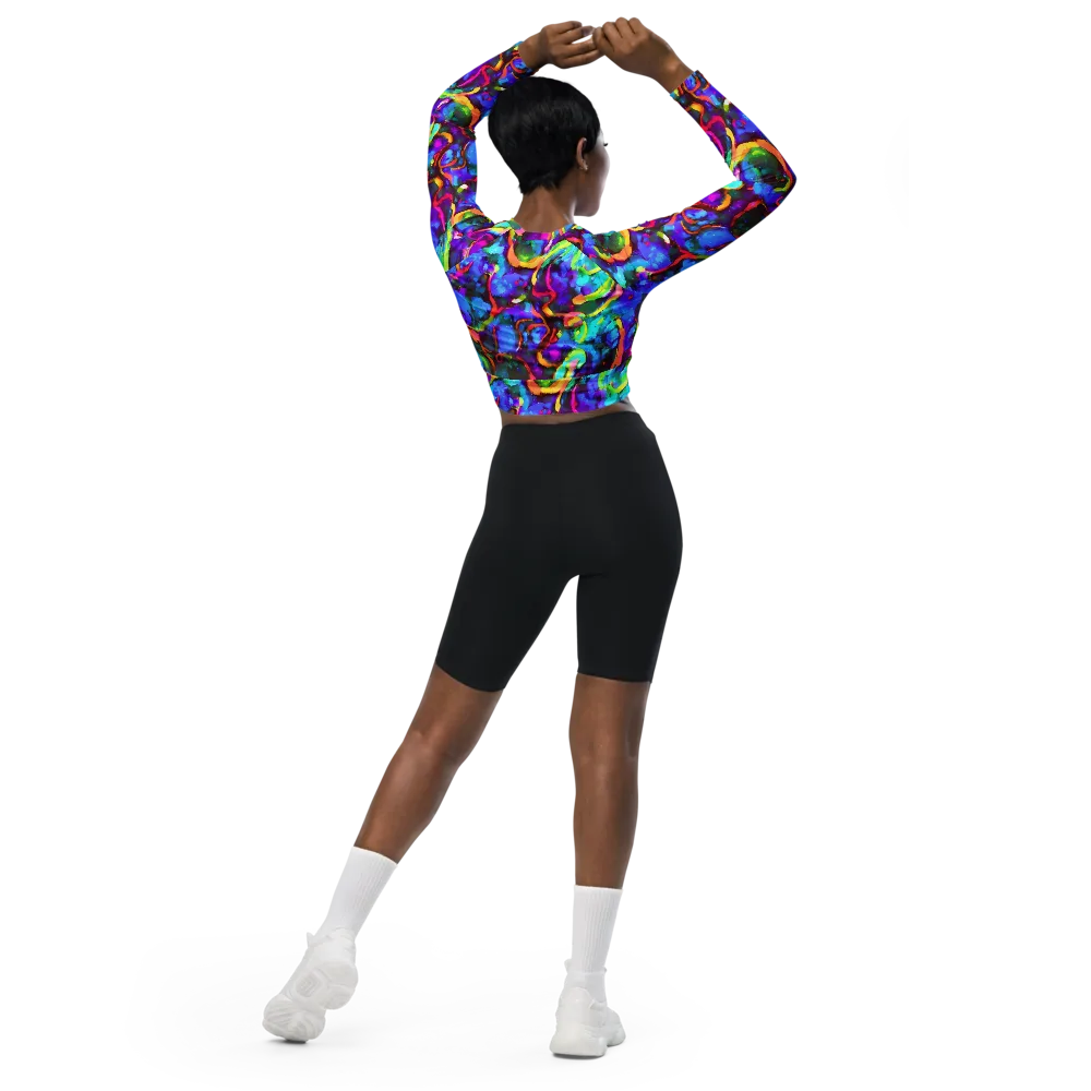 Molten Chromatics on Long Sleeve Crop Top — Back