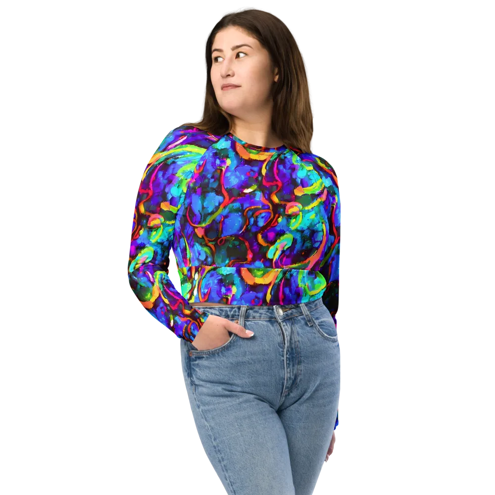 Molten Chromatics on Long Sleeve Crop Top — Front