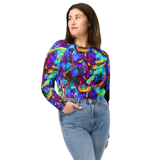 Molten Chromatics on a Long Sleeve Crop Top