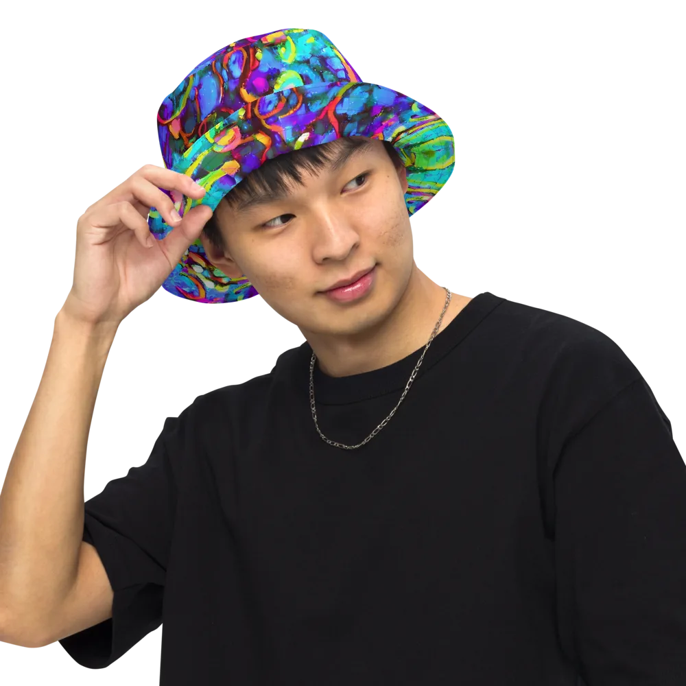Molten Chromatics on Reversible Bucket Hat — Front Inside