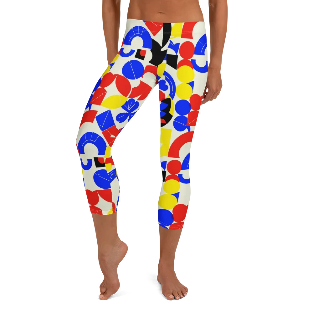Primary Parade on Capri Leggings — Front