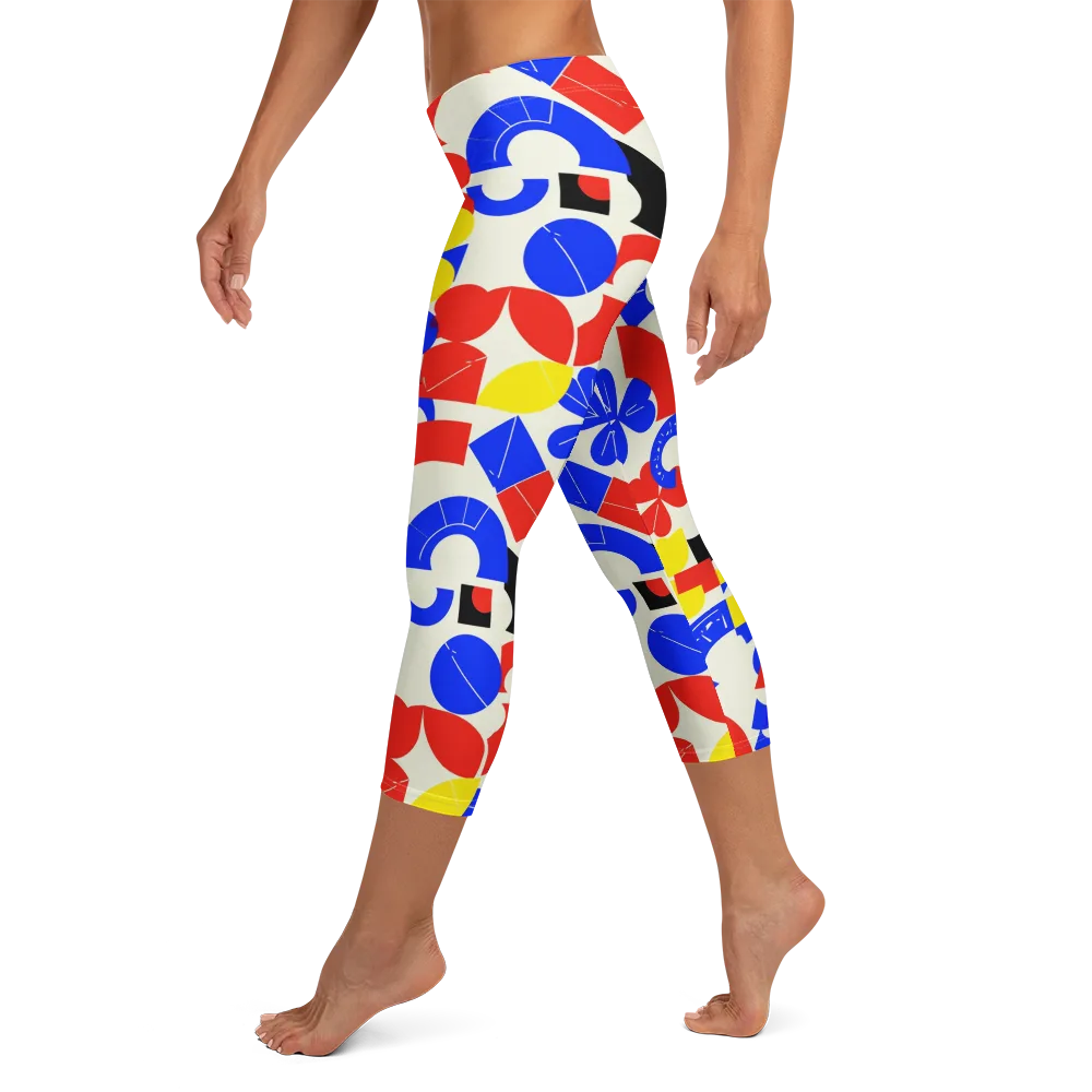 Primary Parade on Capri Leggings — Left