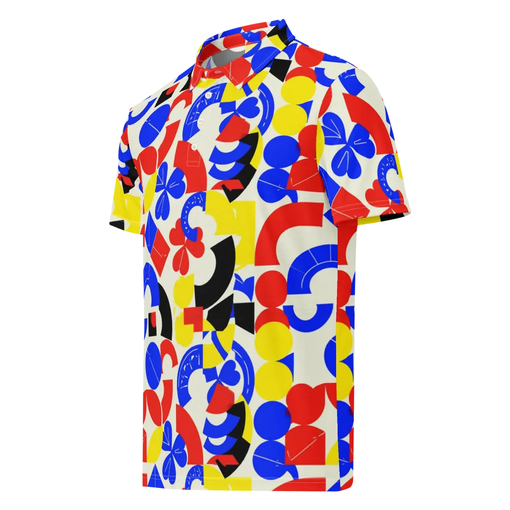 Primary Parade on Men's Slim Fit Polo Shirt — Left Front