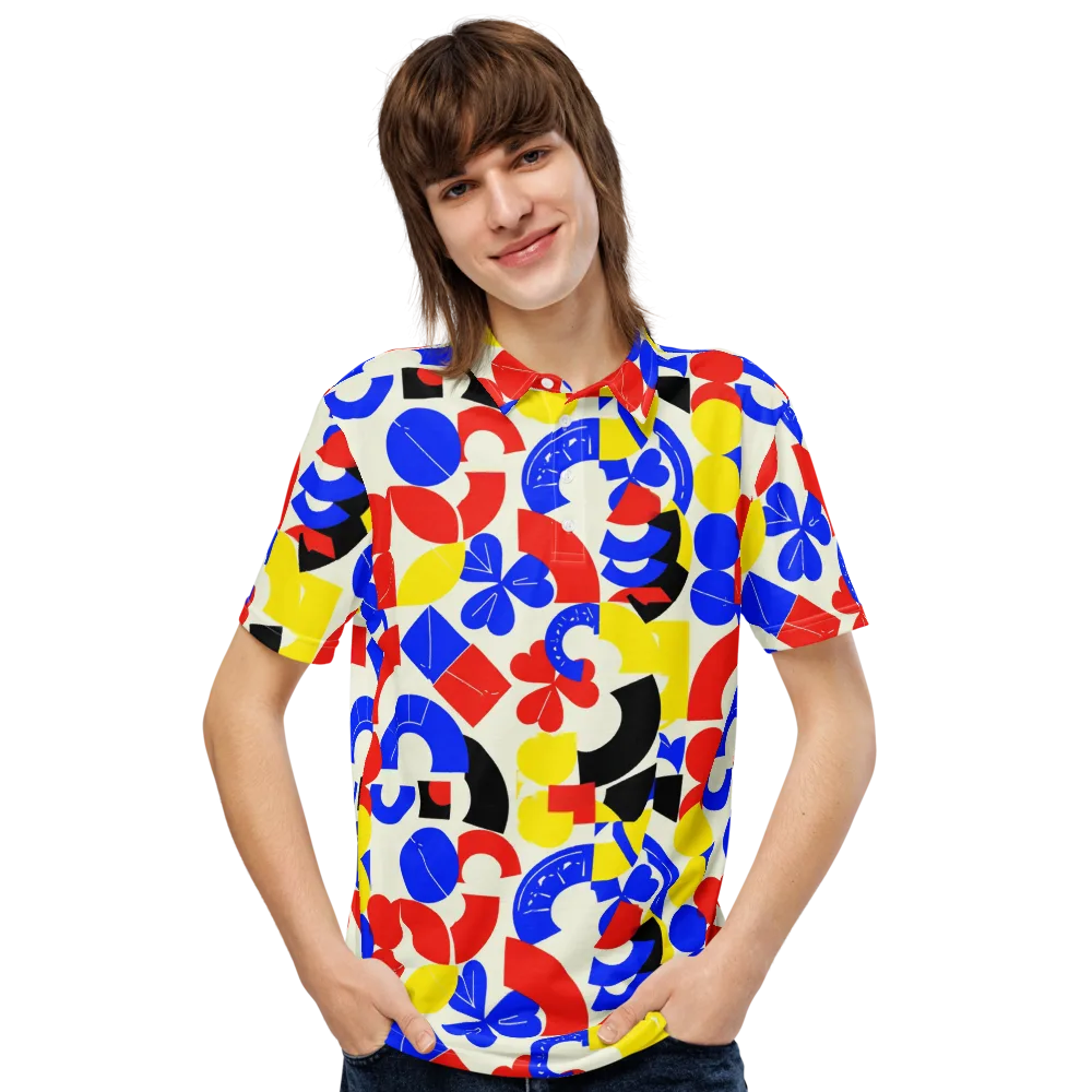 Primary Parade on Men's Slim Fit Polo Shirt — Front
