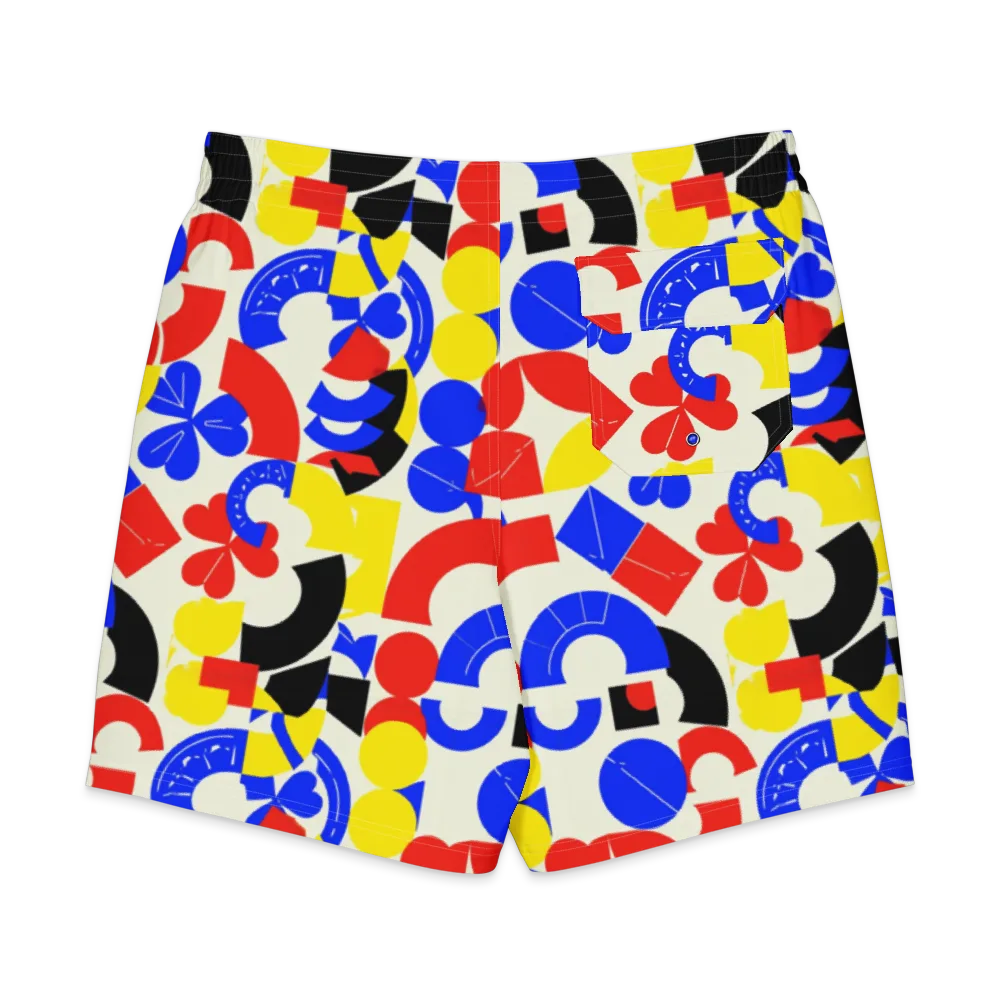 Primary Parade on Men's Board Shorts — Back