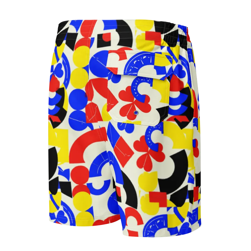 Primary Parade on Men's Board Shorts — Back