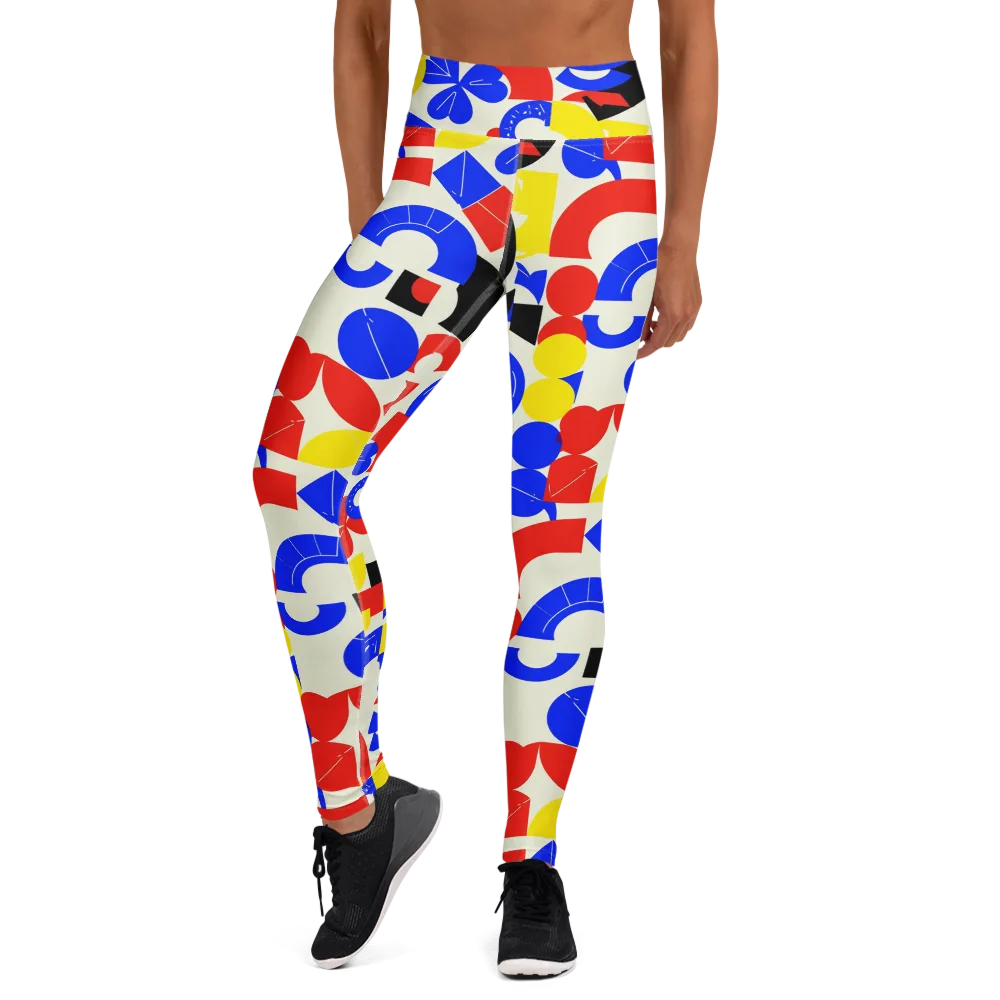 Primary Parade on Yoga Leggings — Front