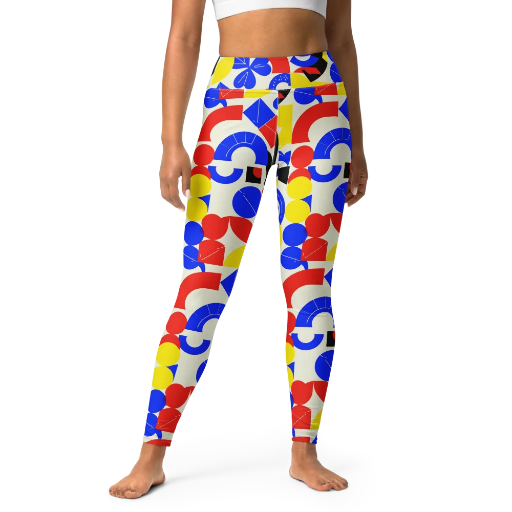 Primary Parade on Yoga Leggings — Front