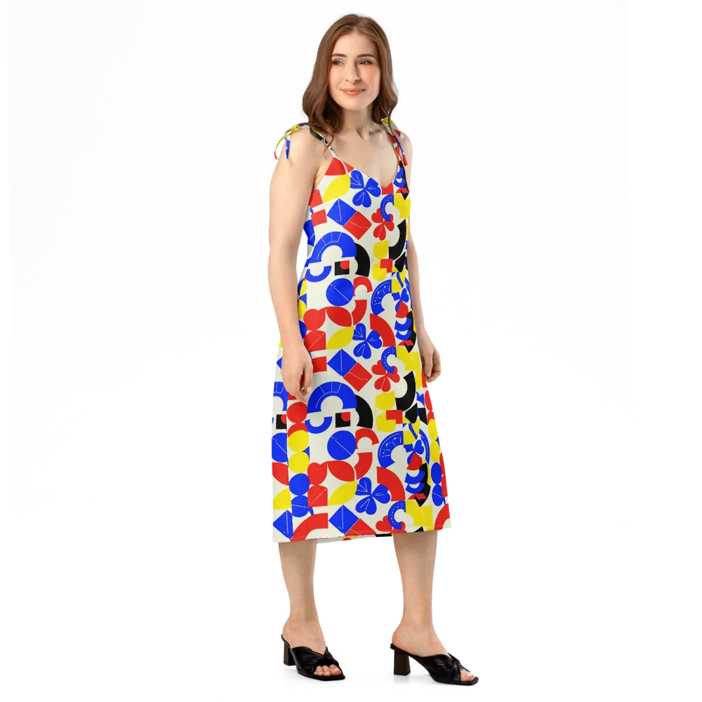Primary Parade on Slip Dress — Right Front