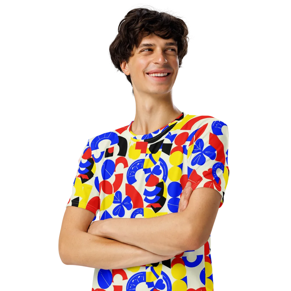 Primary Parade on Men's Crew Neck T-Shirt — Left Front
