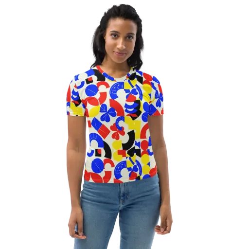 Primary Parade on a Women's Crew Neck T-Shirt