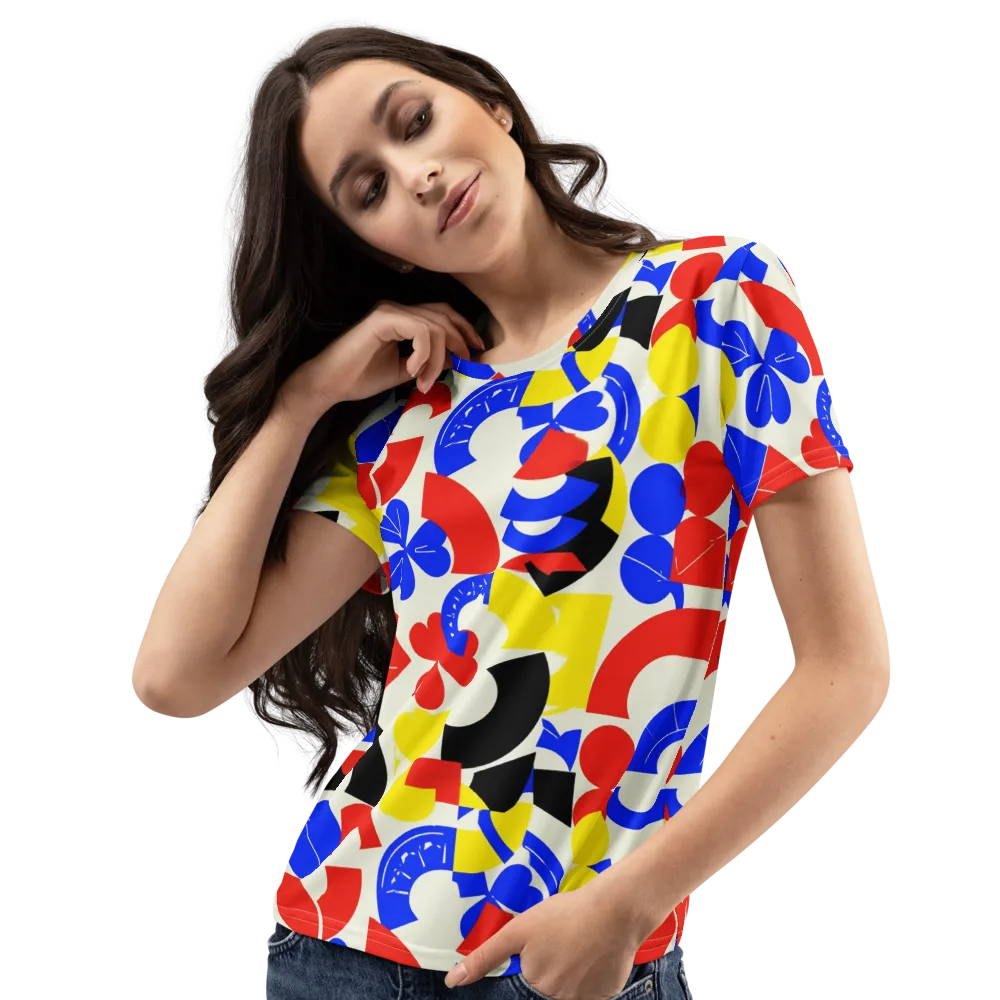 Primary Parade on Women's Crew Neck T-Shirt — Left Front