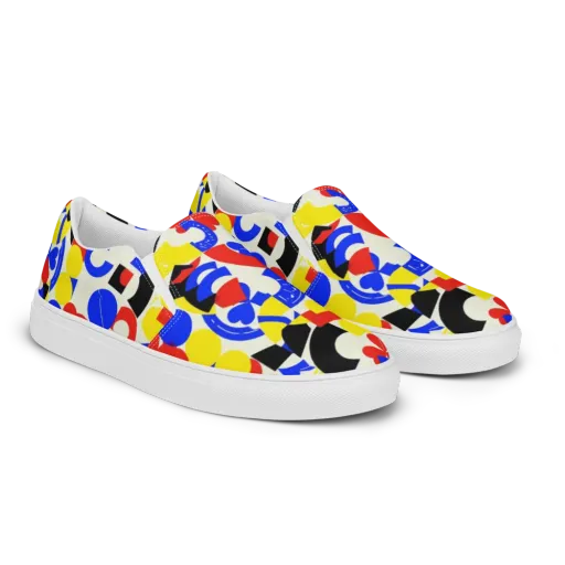 Primary Parade on a Men's Slip-On Canvas Shoes