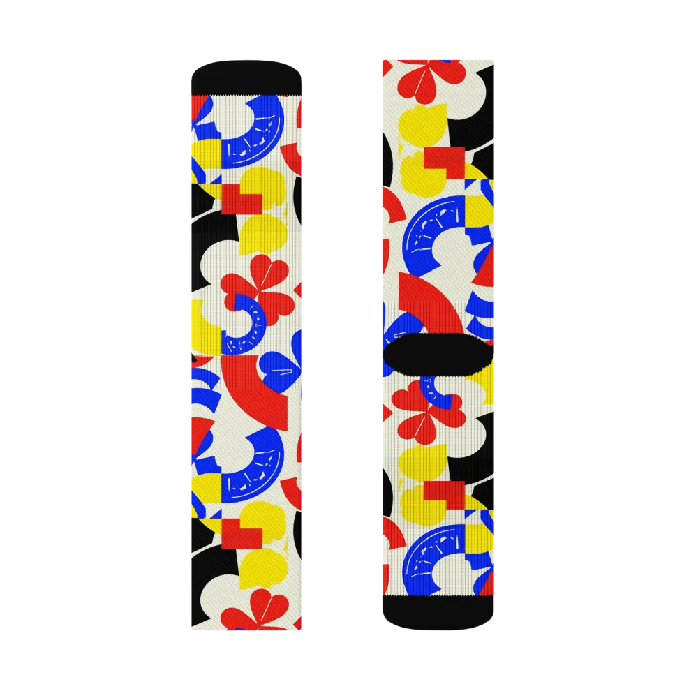 Primary Parade on Socks — Right Sock