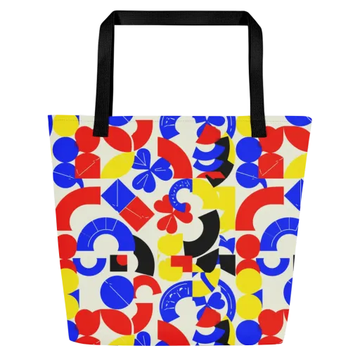 Primary Parade on a Large Tote Bag W/ Pocket