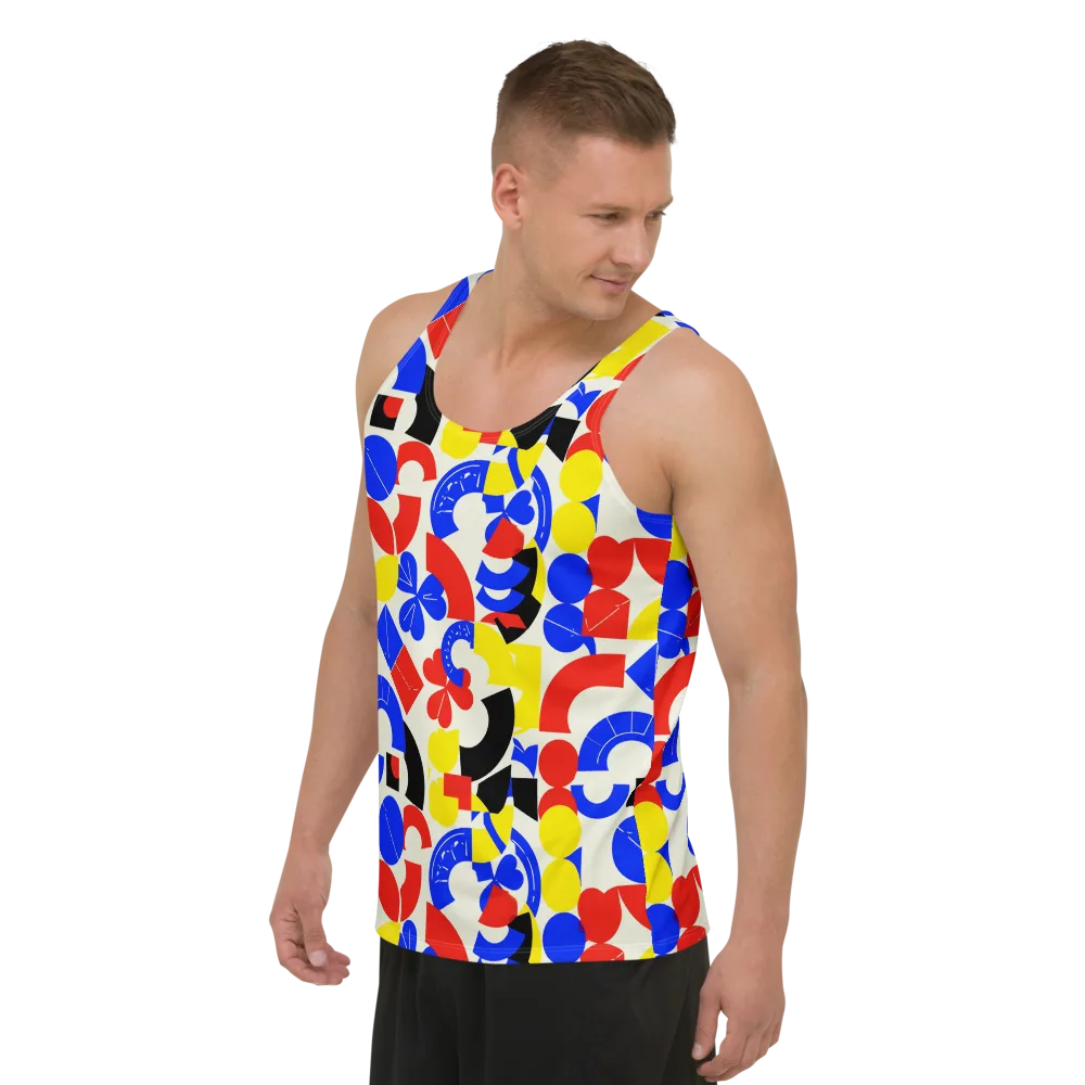 Primary Parade on Men's Tank Top — Left Front