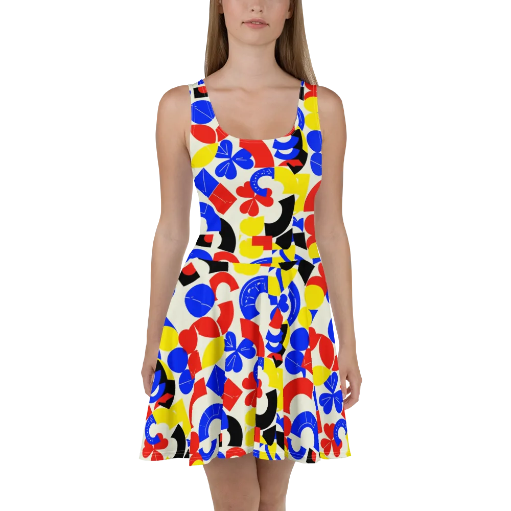 Primary Parade on Skater Dress — Front