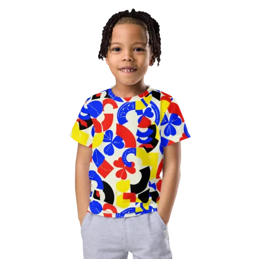 Primary Parade on a Kids Crew Neck T-Shirt