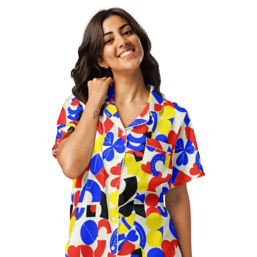 Primary Parade on a Women's Short Sleeve Pajama Top