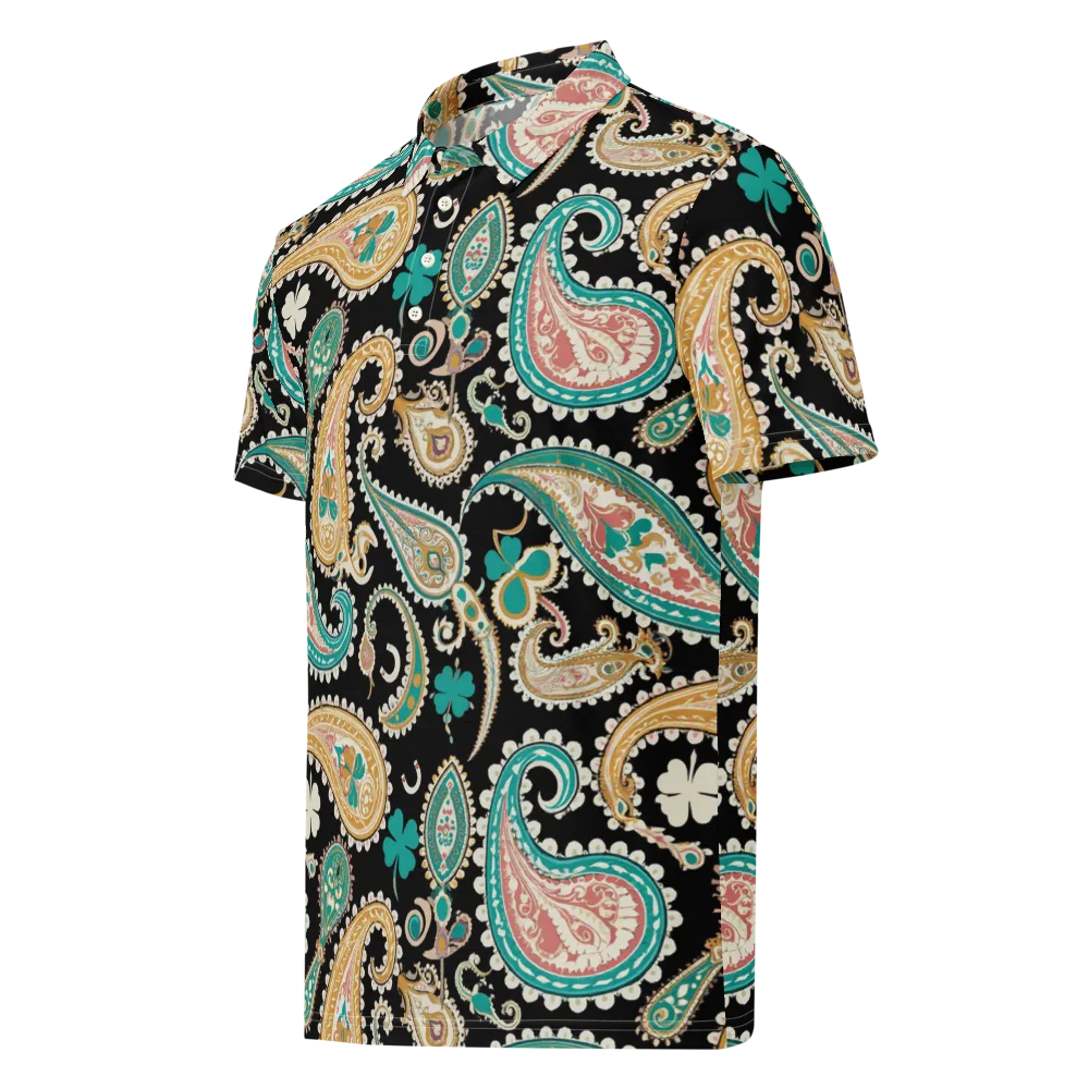 Clover Caravan on Men's Slim Fit Polo Shirt — Left Front