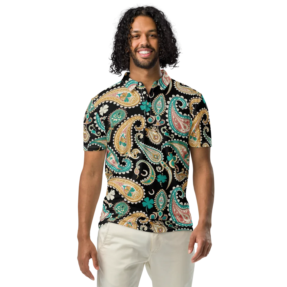 Clover Caravan on Men's Slim Fit Polo Shirt — Front