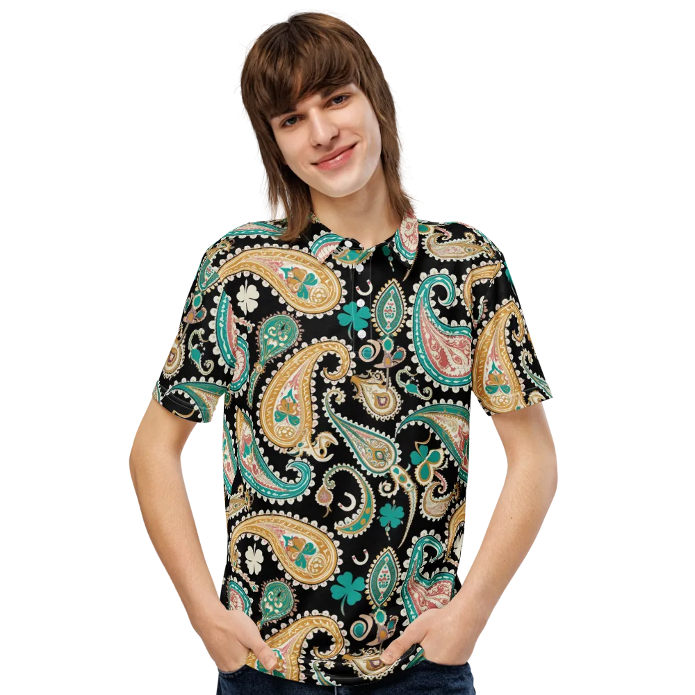Clover Caravan on Men's Slim Fit Polo Shirt — Front