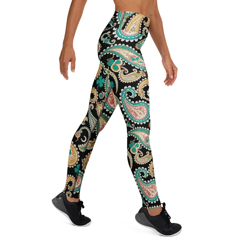Clover Caravan on Yoga Leggings — Right