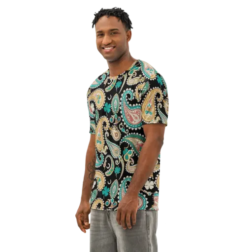 Clover Caravan on a Men's Cotton Crew Neck T-Shirt