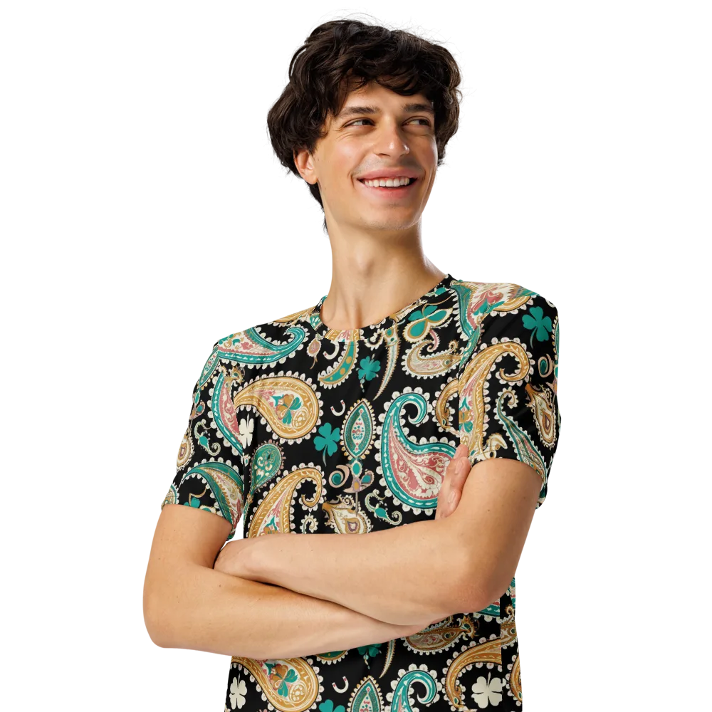 Clover Caravan on Men's Crew Neck T-Shirt — Left Front