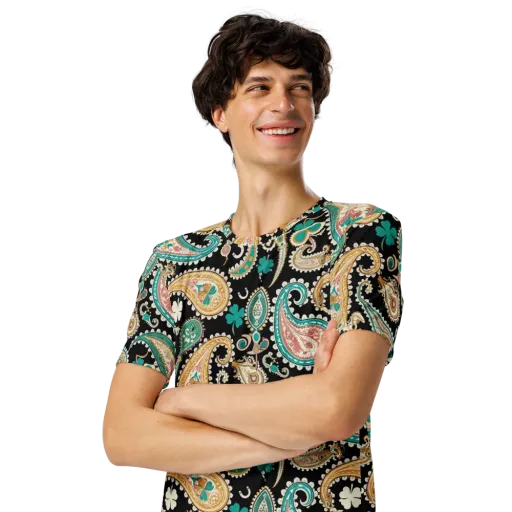 Clover Caravan on a Men's Crew Neck T-Shirt