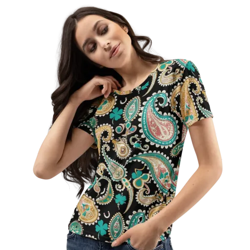Clover Caravan on a Women's Crew Neck T-Shirt