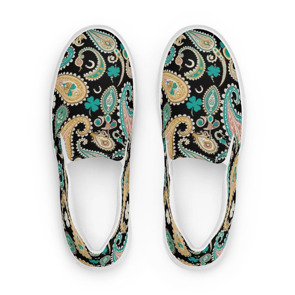 Clover Caravan on Men's Slip-On Canvas Shoes — Front
