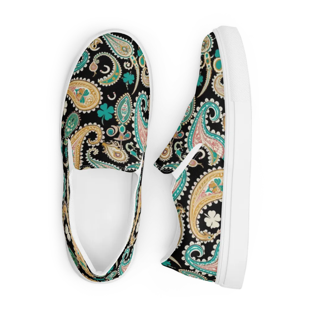 Clover Caravan on Men's Slip-On Canvas Shoes — Front