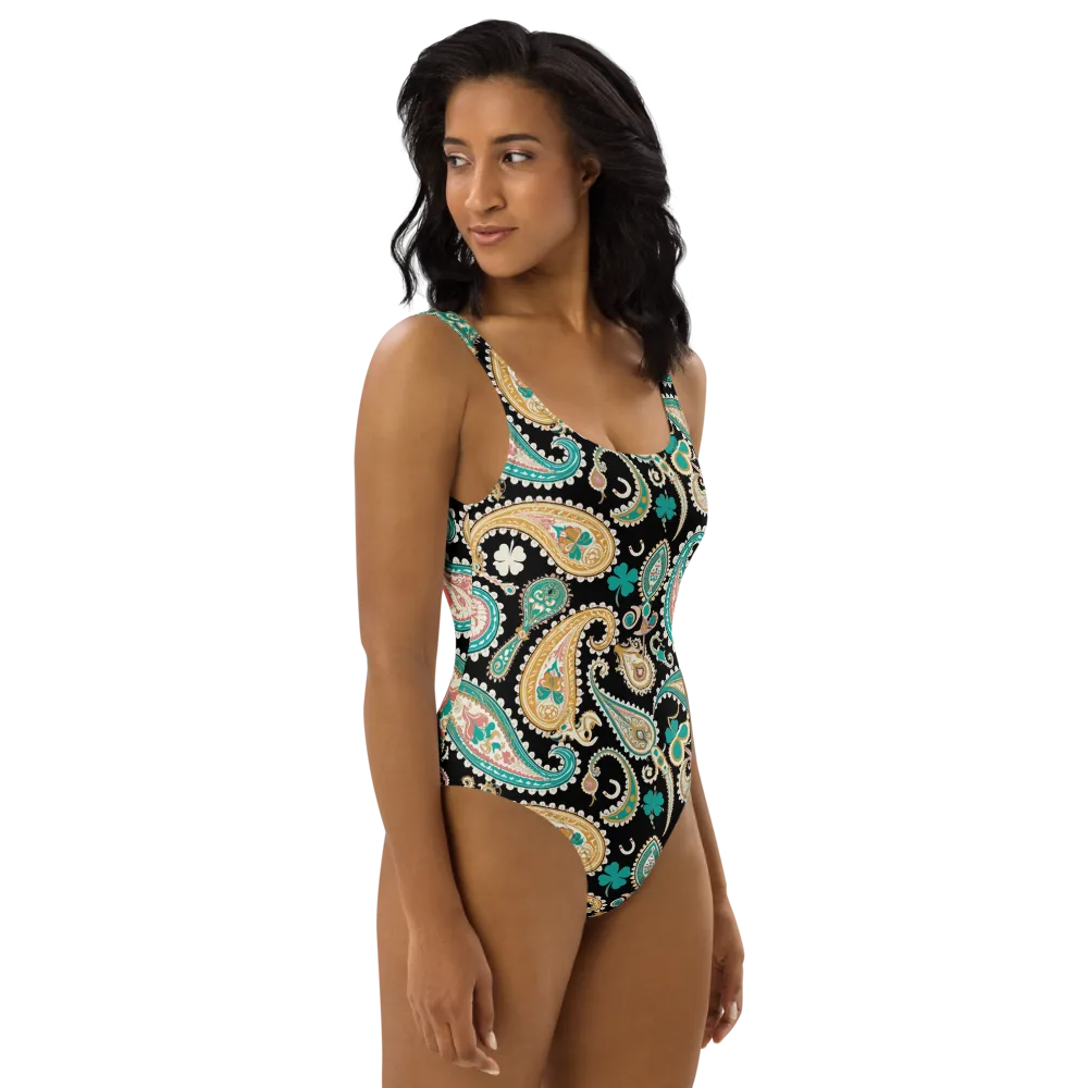 Clover Caravan on One-Piece Swimsuit — Right